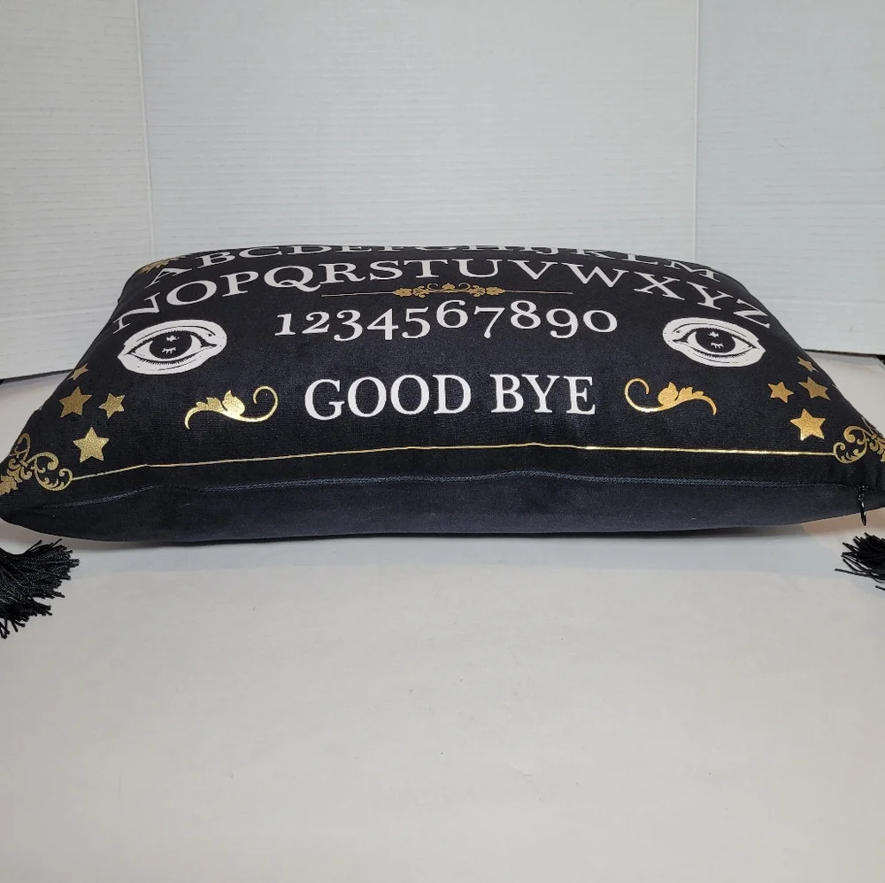 Mystical Black Ouija Board Large Throw Pillow